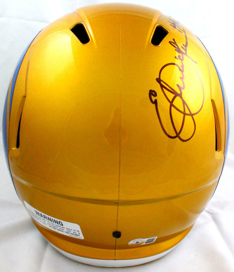 Eric Dickerson Autographed Rams Flash Speed F/S Helmet w/2 Insc.-BeckettW Holo