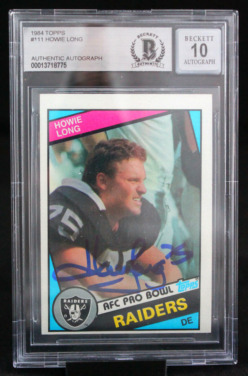 1984 Topps #111 Howie Long Auto Oakland Raiders BGS Autograph 10