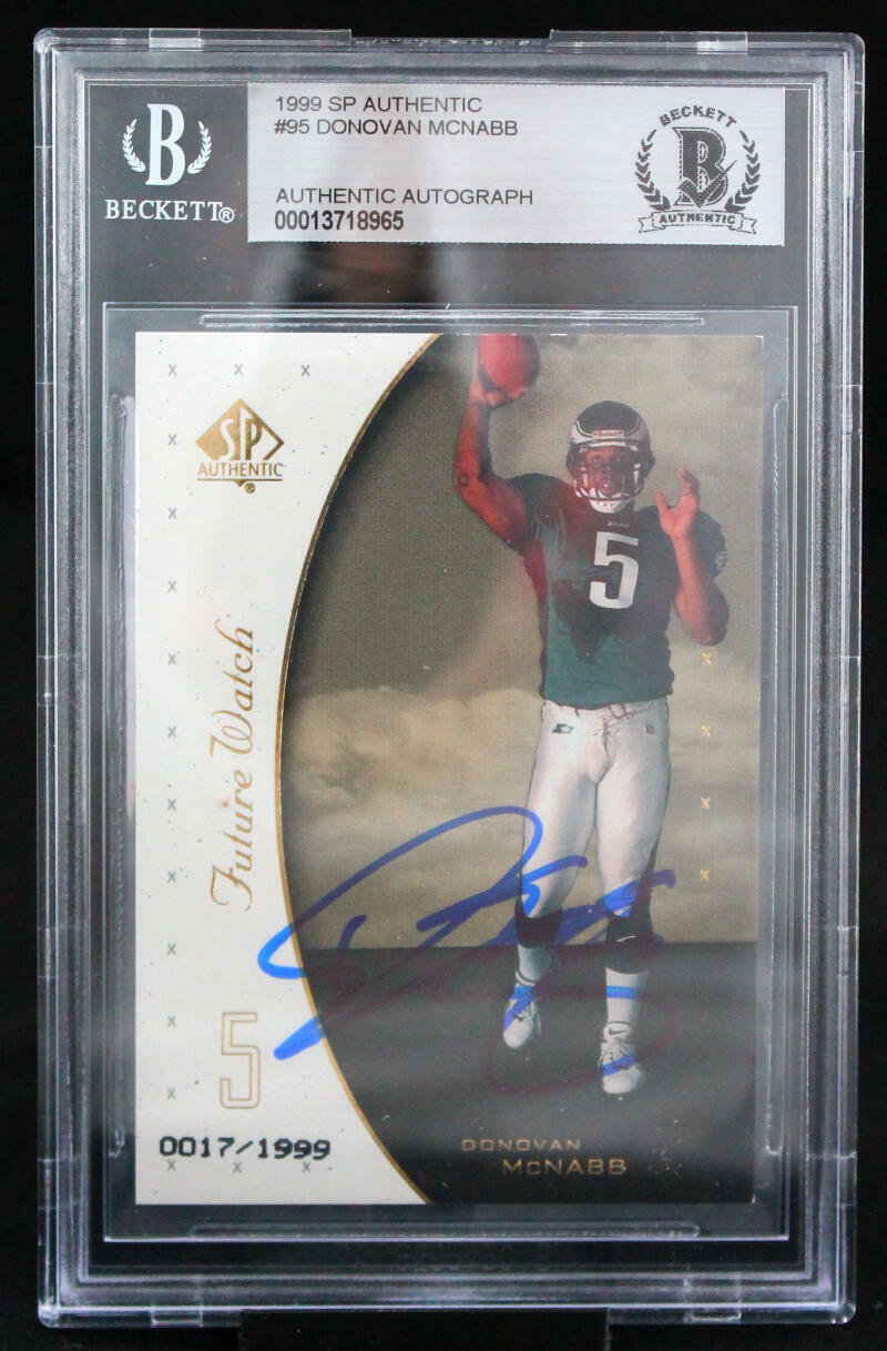 1999 SP Authentic #95 Donovan McNabb Eagles BGS Autograph 10