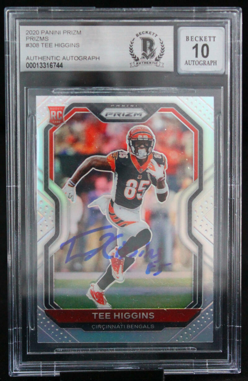 2020 Panini Prizm - Silver #308 Tee Higgins Bengals BGS Autograph 10