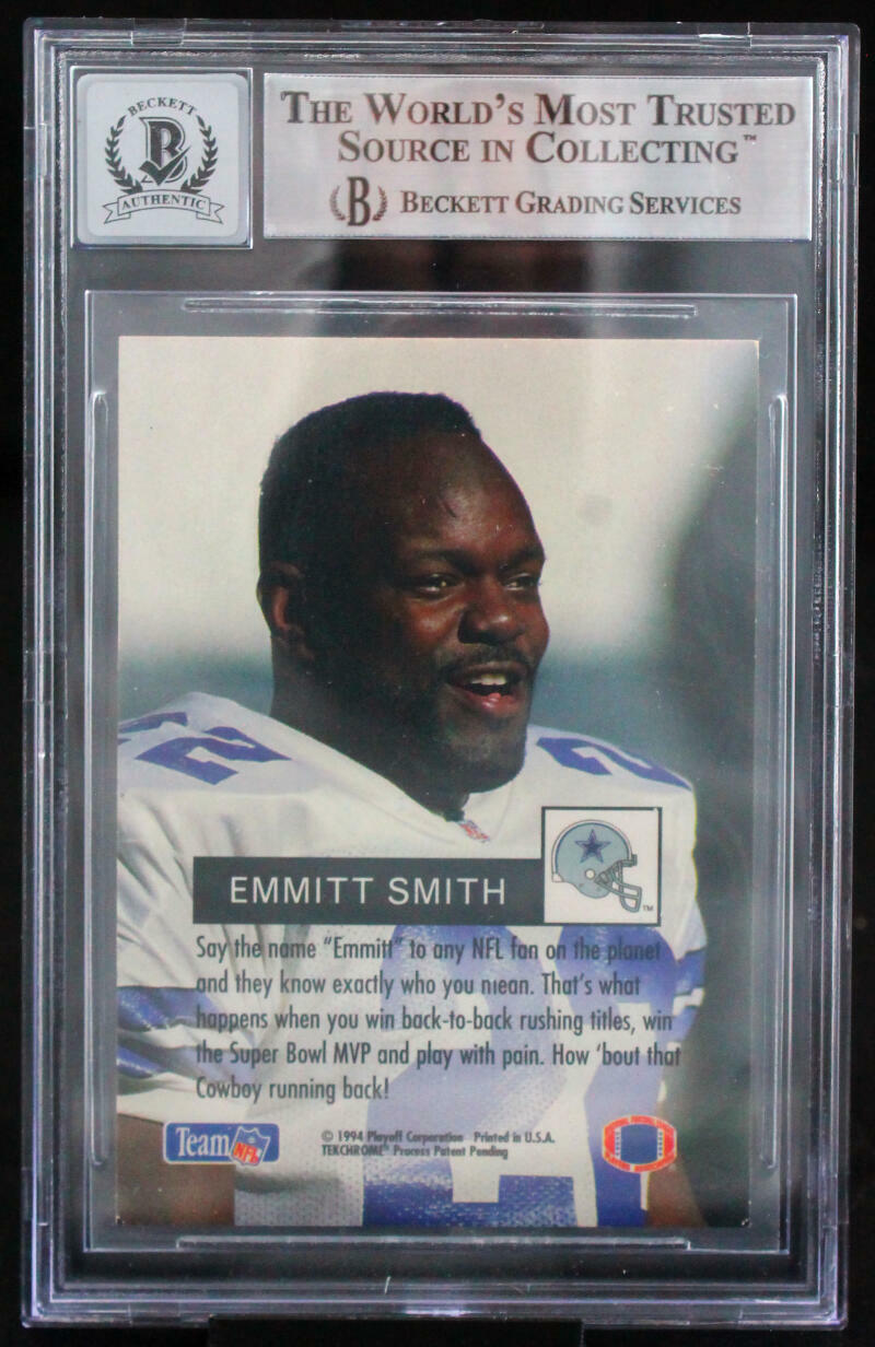 1994 Playoff #238 Emmitt Smith Auto Dallas Cowboys BGS Autograph 10