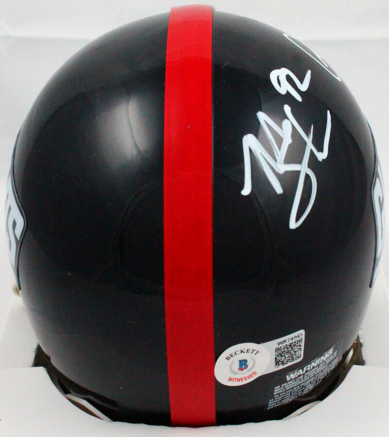 Strahan/Taylor Autographed NY Giants 81-99 TB Mini Helmet-Beckett W Hologram