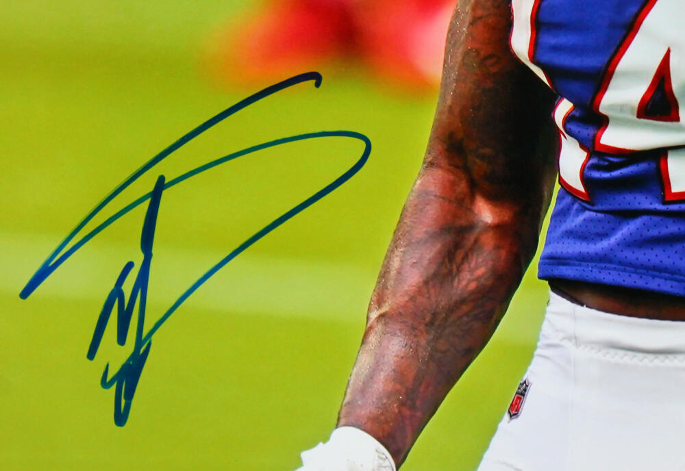 Stefon Diggs Autographed Buffalo Bills Close Up 16x20 FP Photo- Beckett W *Blue