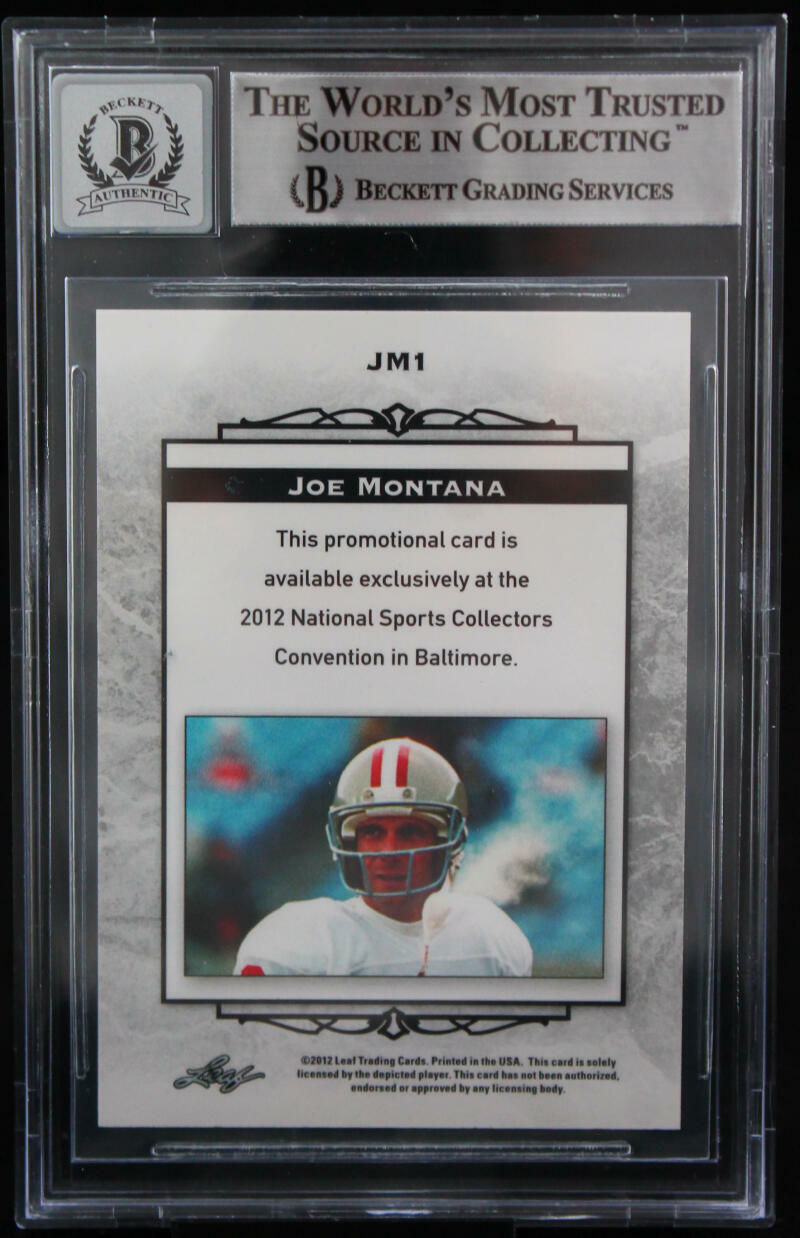2012 Leaf National Convention #JM1 Joe Montana Auto SF 49ers BGS Autograph 10