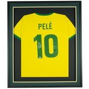 Pele Signed Framed Yellow Brazil Soccer Jersey BAS - Sports Integrity