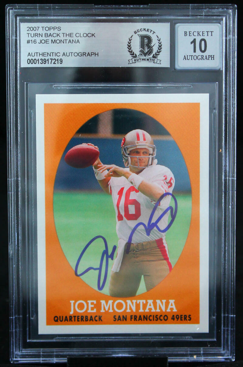 2007 Topps Turn Back the Clock #16 Joe Montana Auto SF 49ers BGS Autograph 10