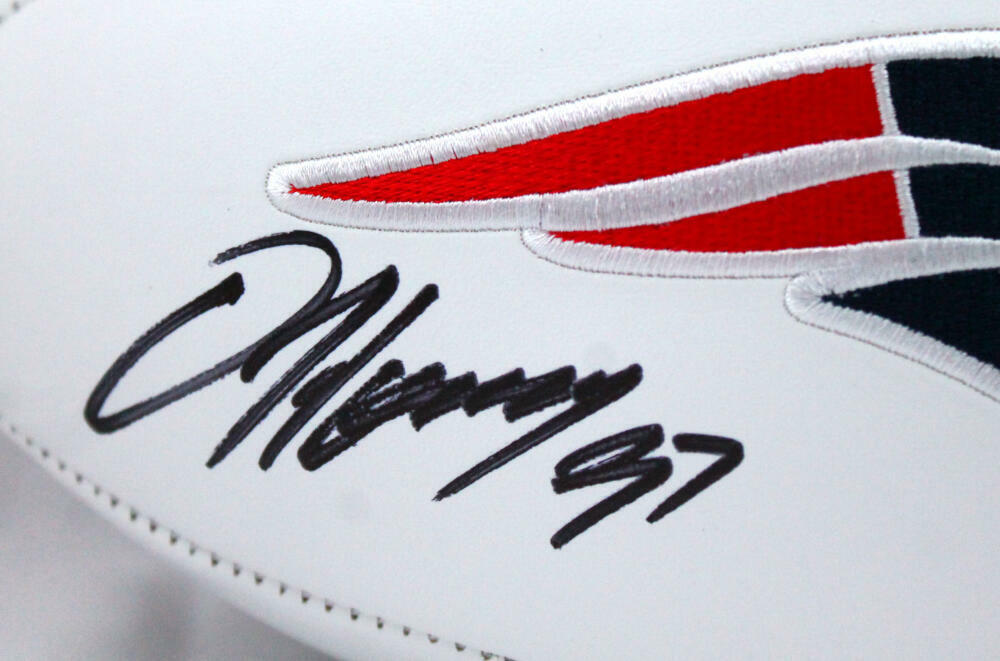 Damien Harris Autographed New England Patriots Logo Football-Beckett W Hologram