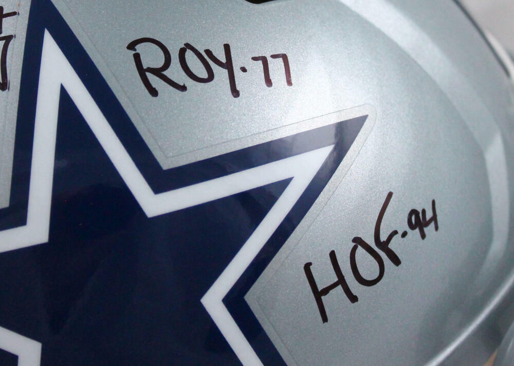 Tony Dorsett Signed Cowboys F/S Speed Authentic Helmet w/5 stats-Beckett W Holo