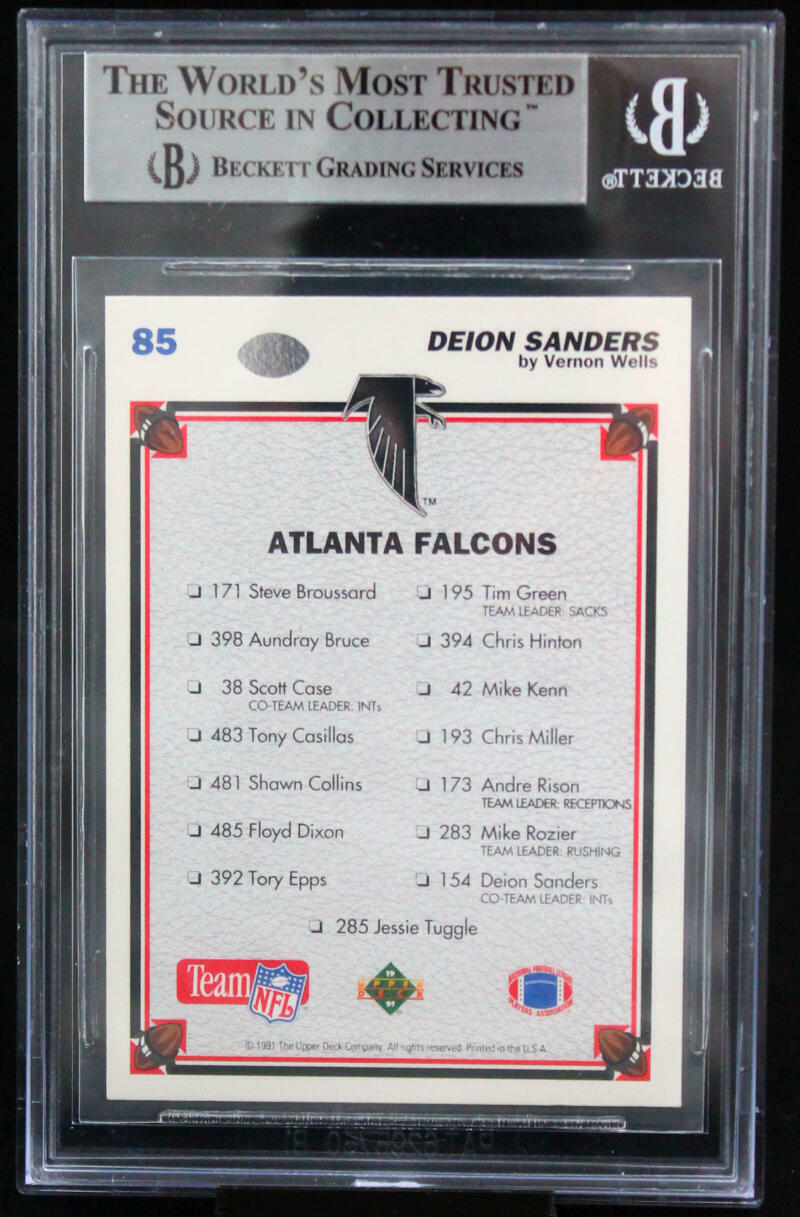 1991 Upper Deck #85 Deion Sanders Auto Atlanta Falcons Autograph Beckett Auth