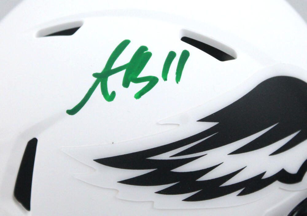 A.J. Brown Autographed Philadelphia Eagles Lunar Speed Mini Helmet-Beckett W Holo