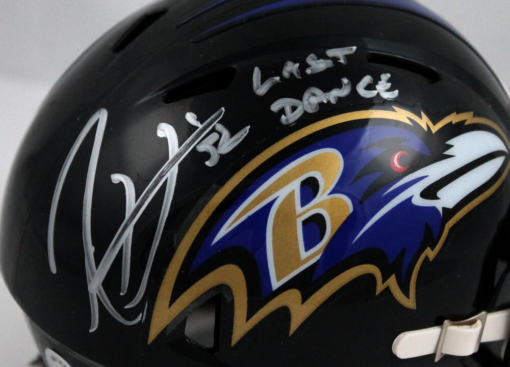 Ray Lewis Signed Baltimore Ravens Speed Mini Helmet w/Last Dance-Beckett W Holo