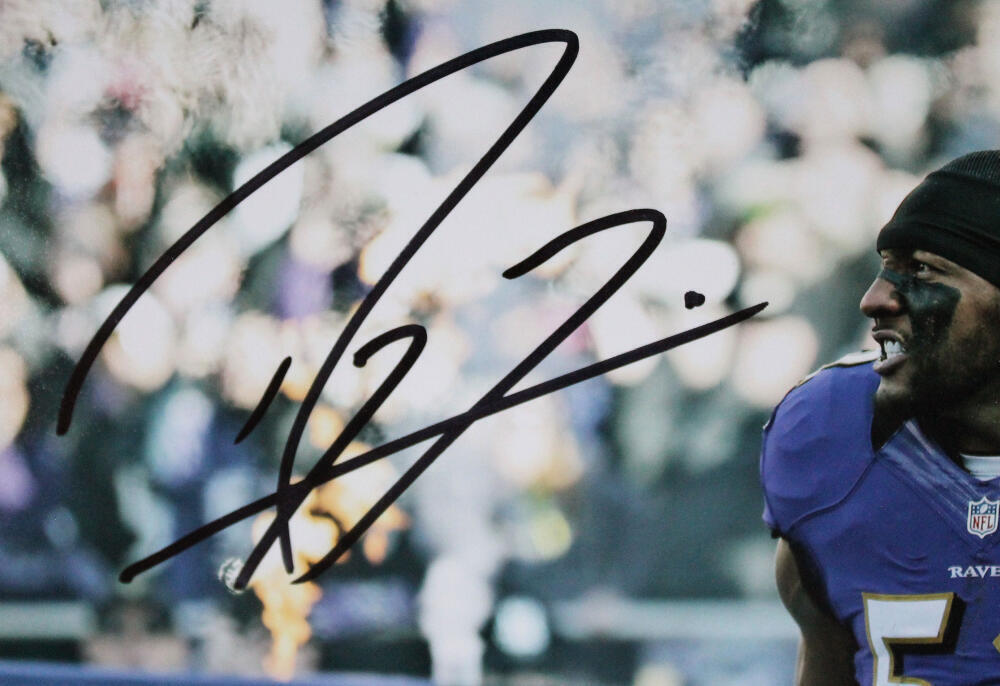 Ray Lewis Autographed Baltimore Ravens 8x10 Grunt Photo-Beckett W Hologram