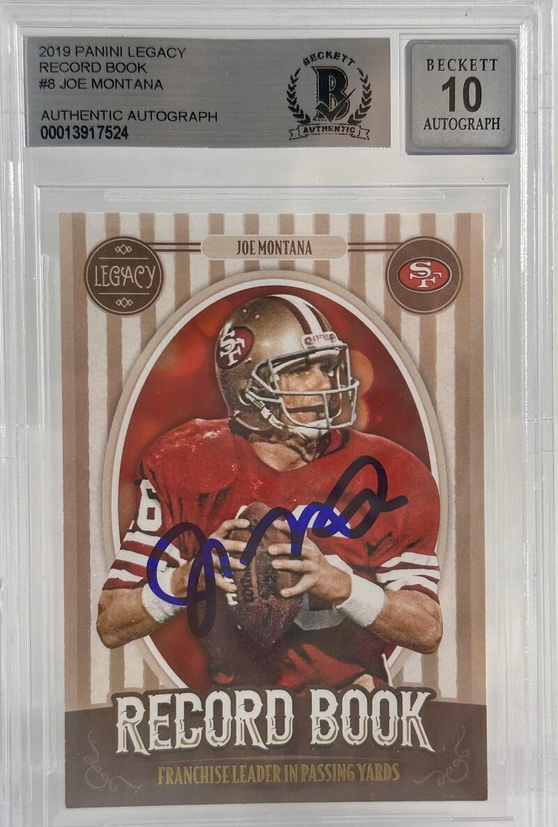 2019 Panini Legacy Record Book #8 Joe Montana Auto SF 49ers BGS Autograph 10