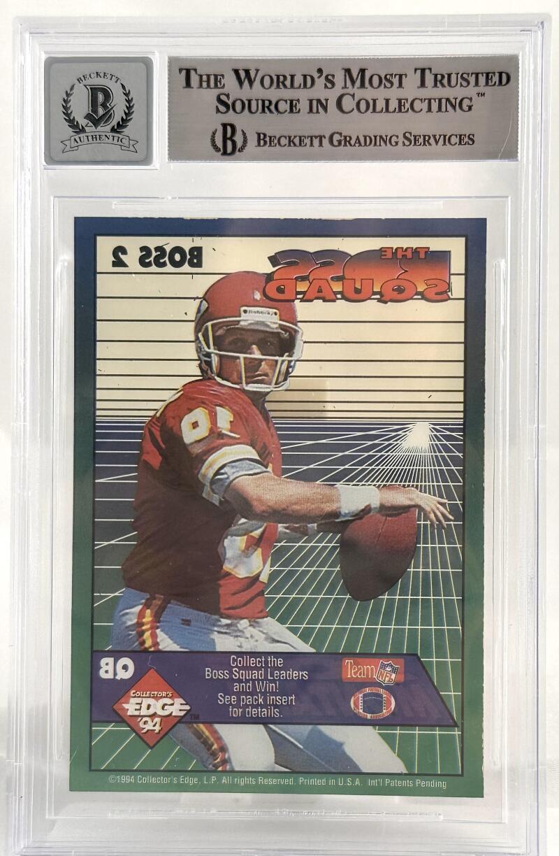 1994 Collector's Edge Boss Squad #2 Joe Montana Auto Chiefs BGS Autograph 10