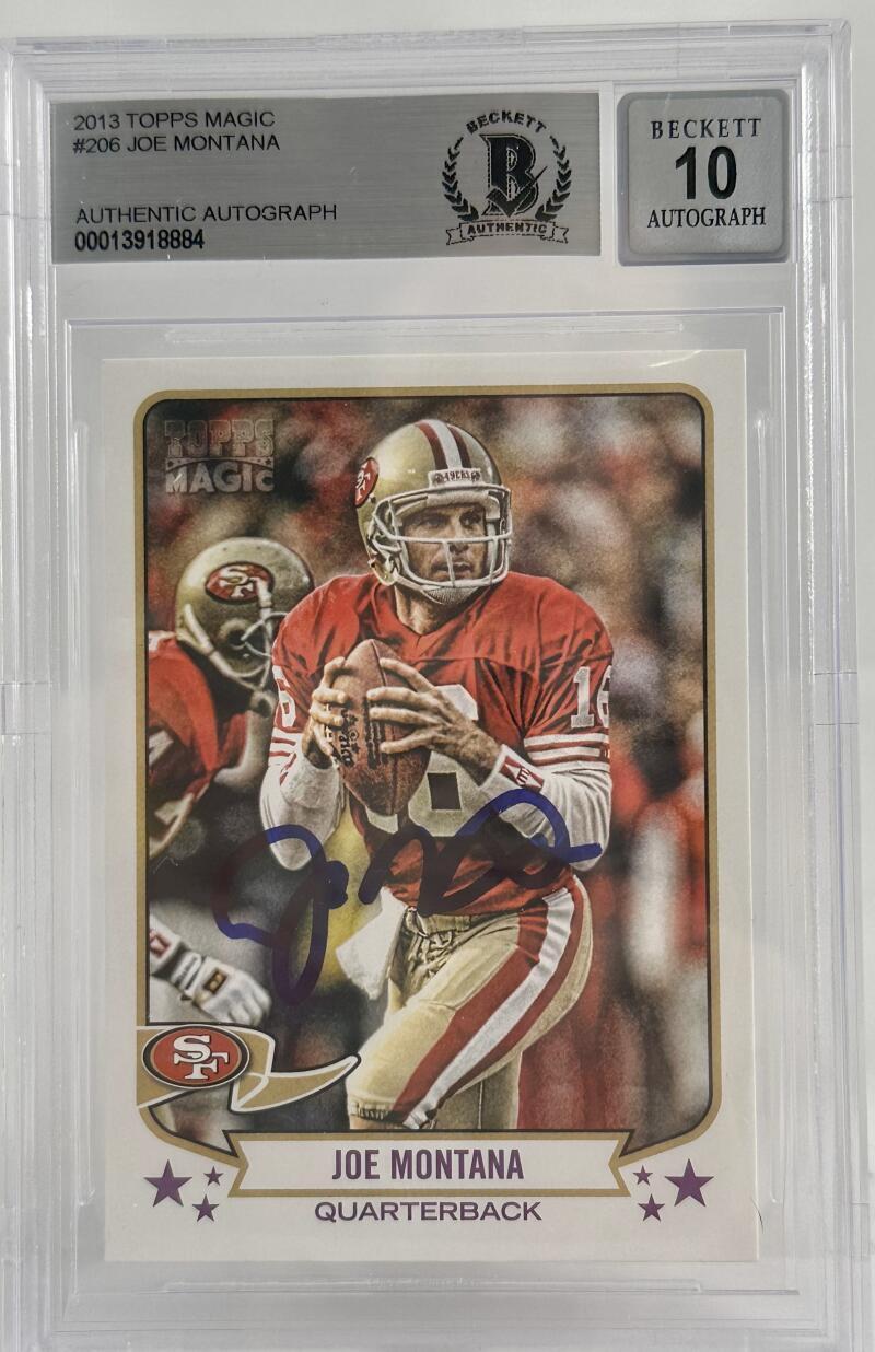 2013 Topps Magic #206 Joe Montana Auto San Francisco 49ers BGS Autograph 10