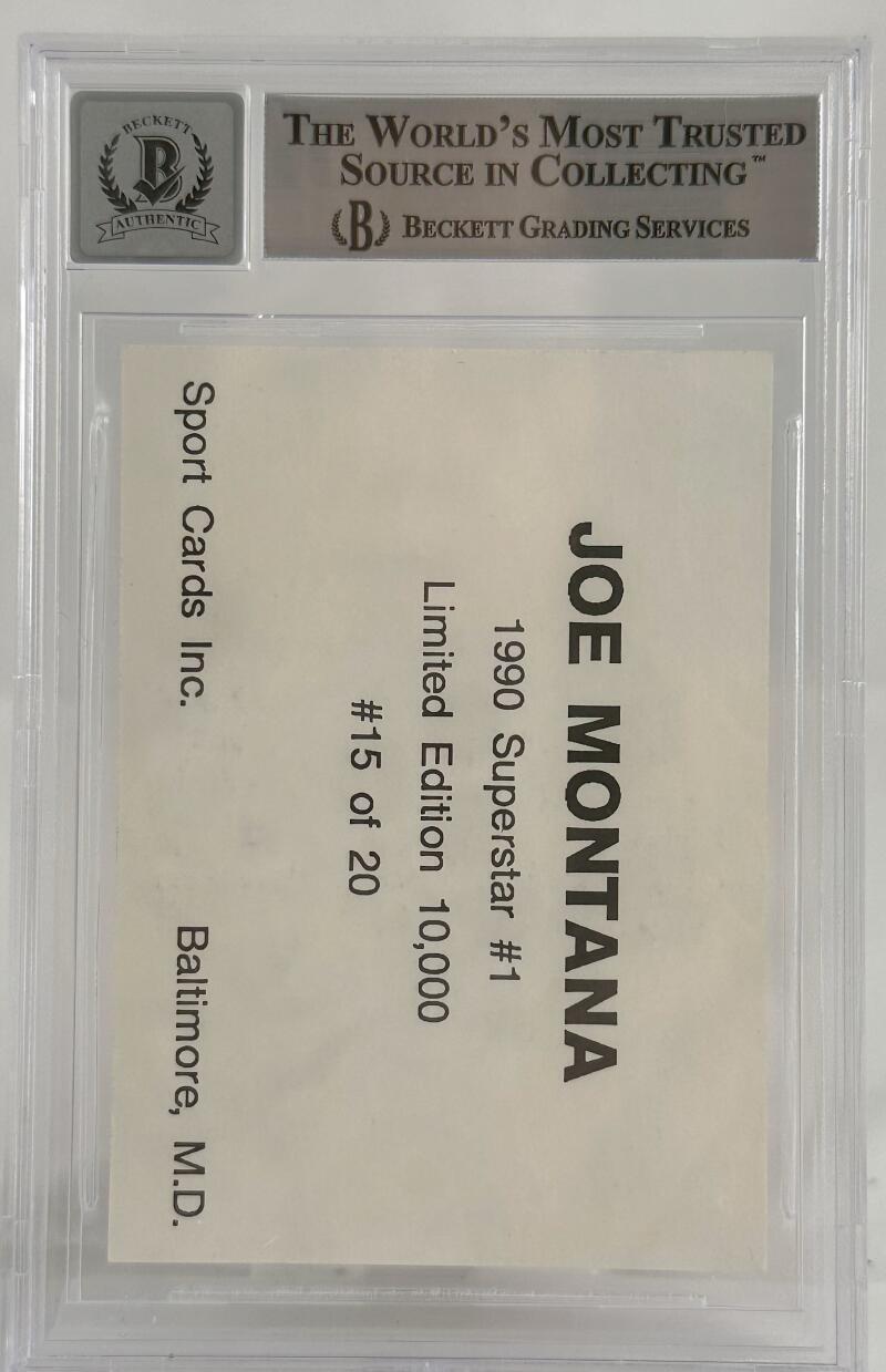 1990 Trading Card #15 Joe Montana Auto San Francisco 49ers BGS Autograph 10