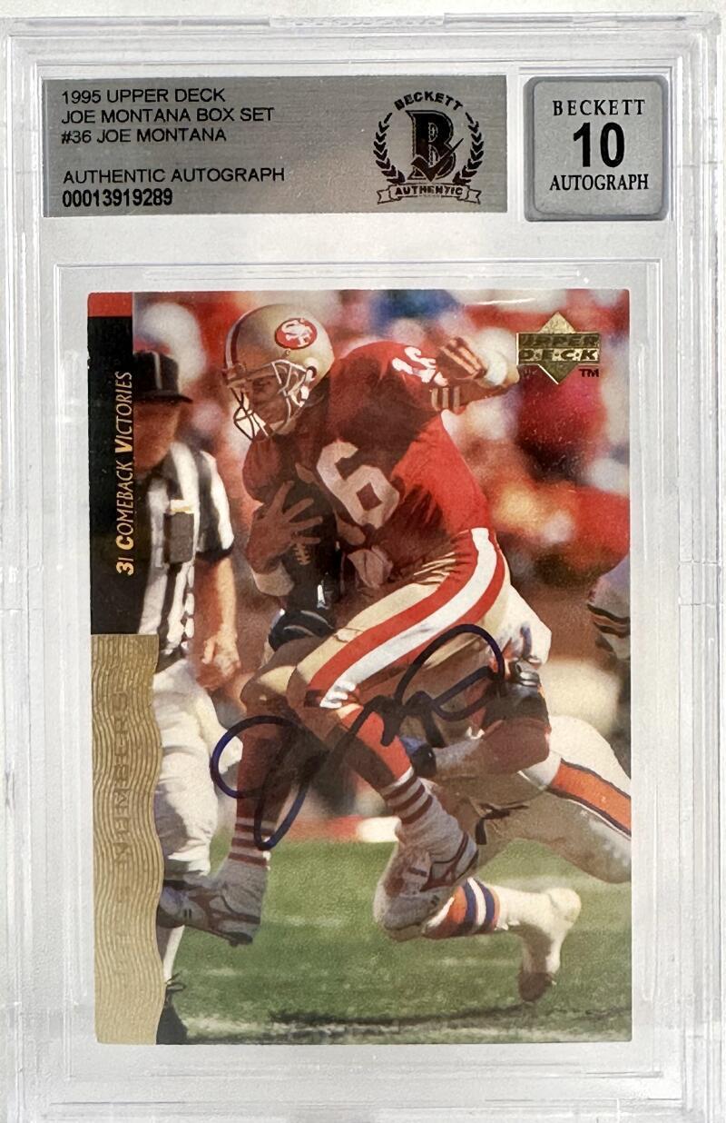 1995 Upper Deck Box Set #36 Joe Montana Auto SF 49ers BGS Autograph 10