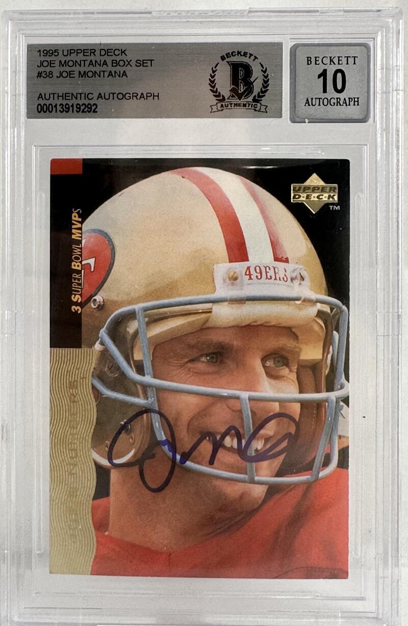 1995 Upper Deck Box Set #38 Joe Montana Auto SF 49ers BGS Autograph 10