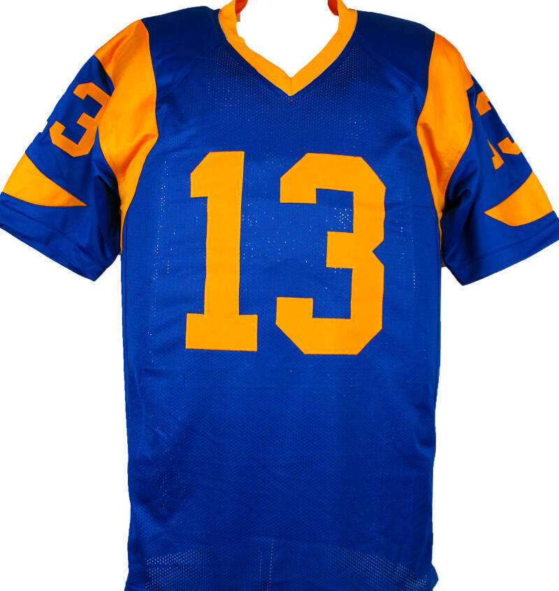 Kurt Warner Autographed Blue/Yellow Pro Style Jersey w/SB MVP-Beckett W Hologram