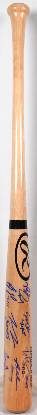 The Sandlot Signed Blonde Rawlings Pro Baseball Bat (7 Actors)-Beckett W Holo