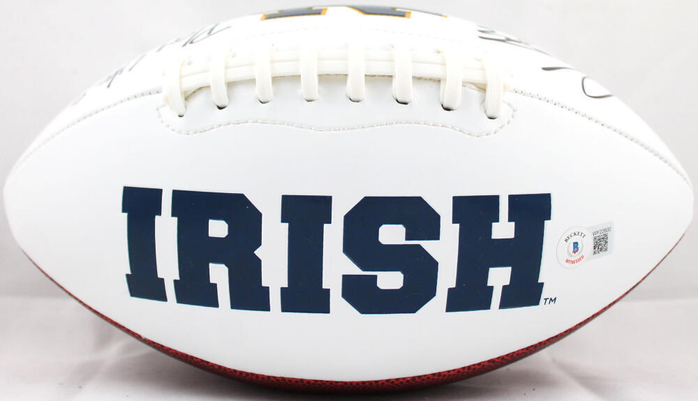 Chase Claypool Signed Notre Dame Logo Football w/Play Like a Champ-Beckett WHolo