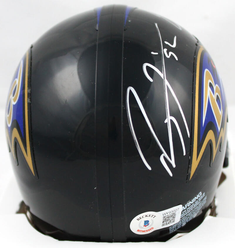 Ed Reed Ray Lewis Autographed Baltimore Ravens Mini Helmet-Beckett W Hologram