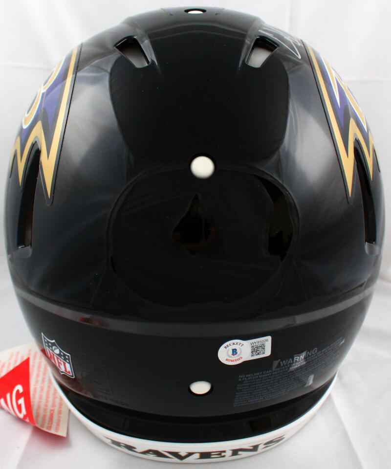 Ed Reed Autographed Baltimore Ravens F/S Speed Authentic Helmet-Beckett W Holo