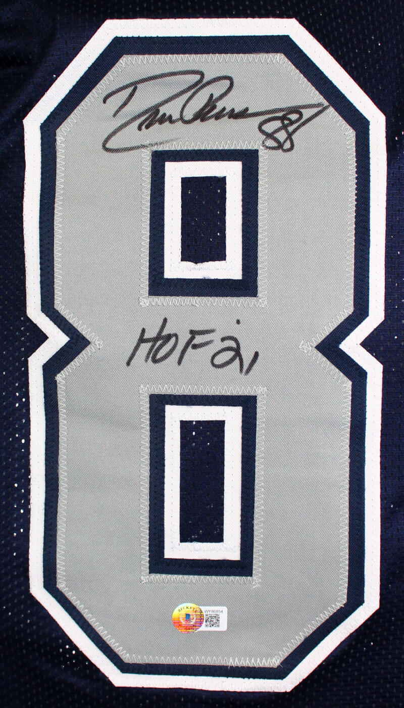 Drew Pearson Autographed Blue Pro Style Jersey w/ HOF *TM- Beckett W Hologram