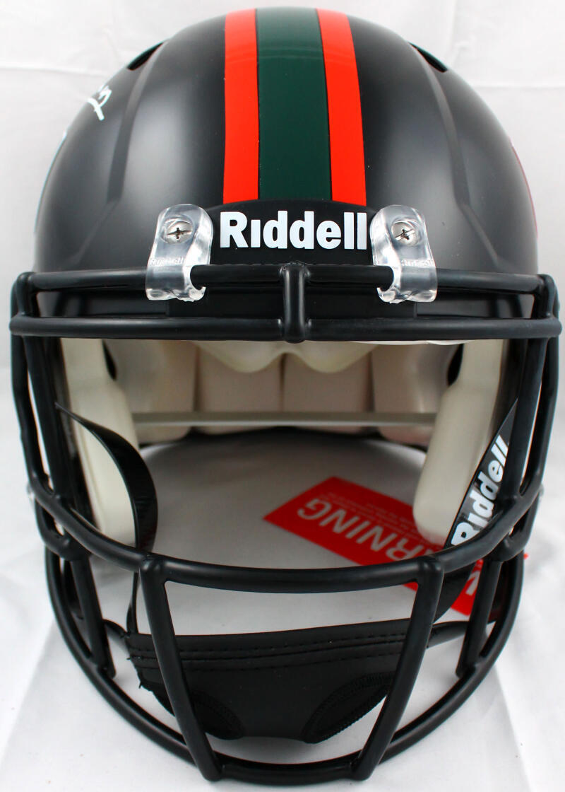 Michael Irvin Signed F/S Miami Hurricanes Black Speed Authentic Helmet-BAW Holo