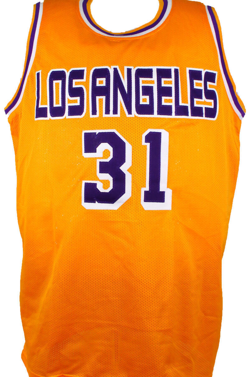 Kurt Rambis Autographed Gold Pro Style Jersey-Beckett W Hologram *Silver