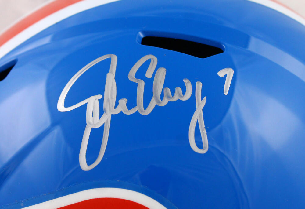 John Elway Autographed Denver Broncos F/S 75-96 TB Speed Helmet-Beckett W Holo