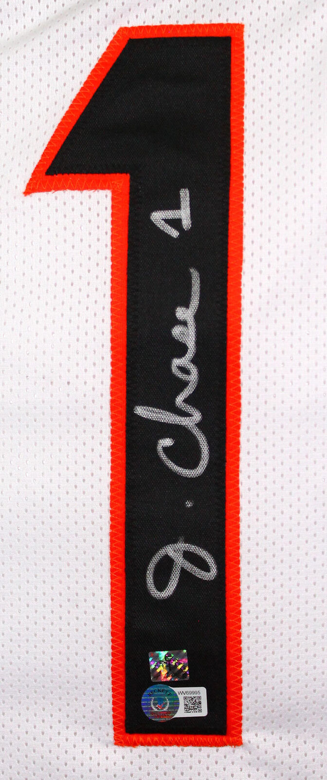 Ja'Marr Chase Autographed White Pro Style Jersey-Beckett W Hologram *Silver