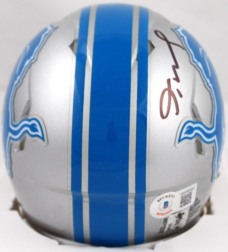 Jameson Williams Autographed Detroit Lions Speed Mini Helmet-Beckett W Hologram
