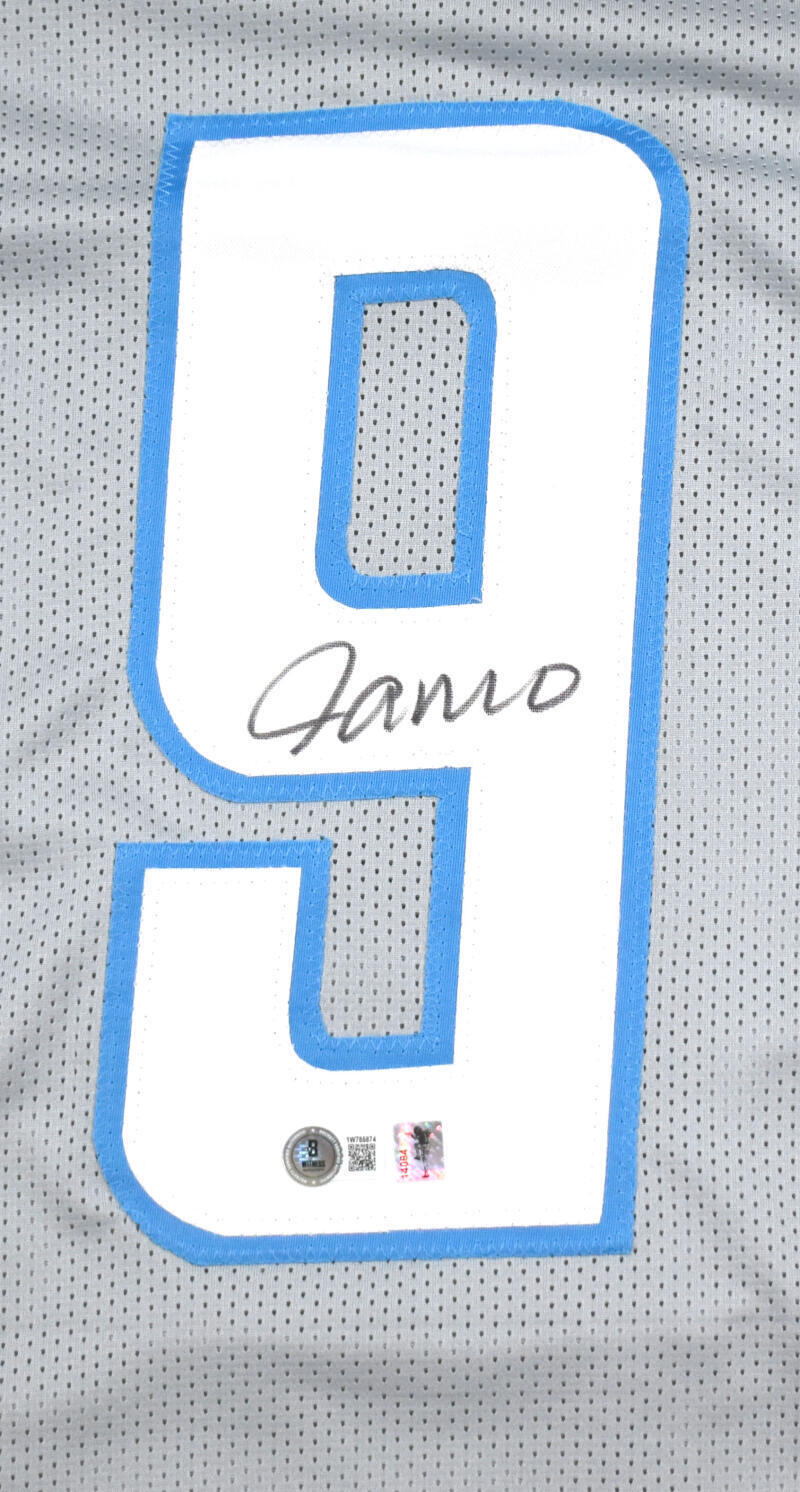 Jameson Williams Autographed Grey Pro Style Jersey- Beckett W Hologram *Black