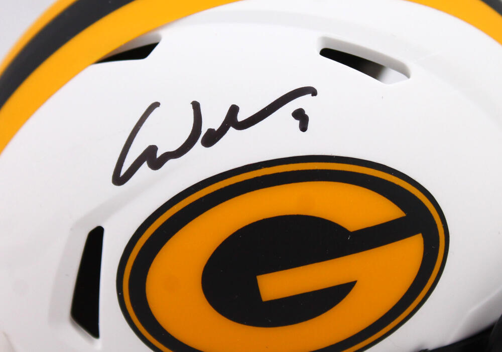 Christian Watson Signed Green Bay Packers Lunar Speed Mini Helmet-Beckett W Holo