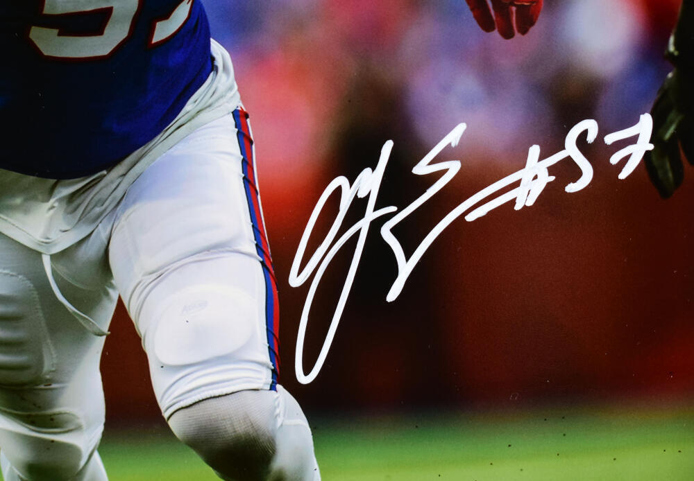 AJ Epenesa Autographed Buffalo Bills 8X10 Stance Photo- Beckett W Hologram
