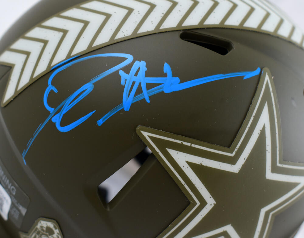 Deion Sanders Signed Cowboys Salute to Service Speed Mini Helmet-Beckett W Holo