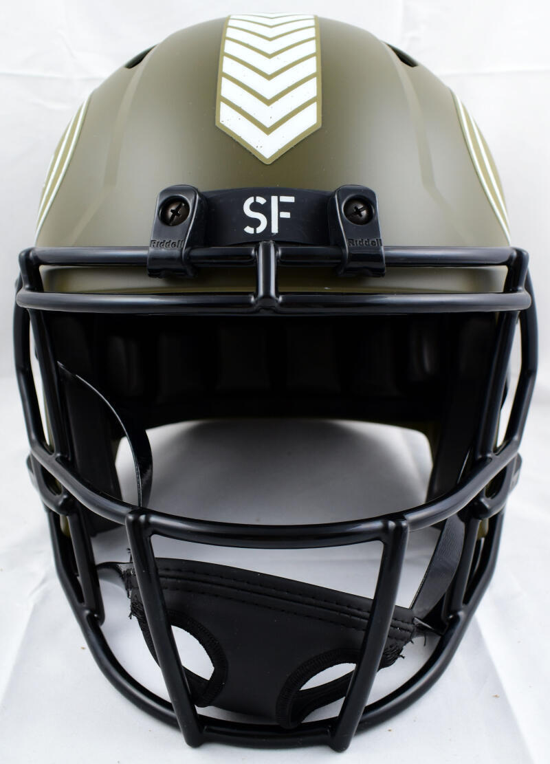 Deion Sanders Signed 49ers F/S Salute to Service Speed Helmet-Beckett W Hologram