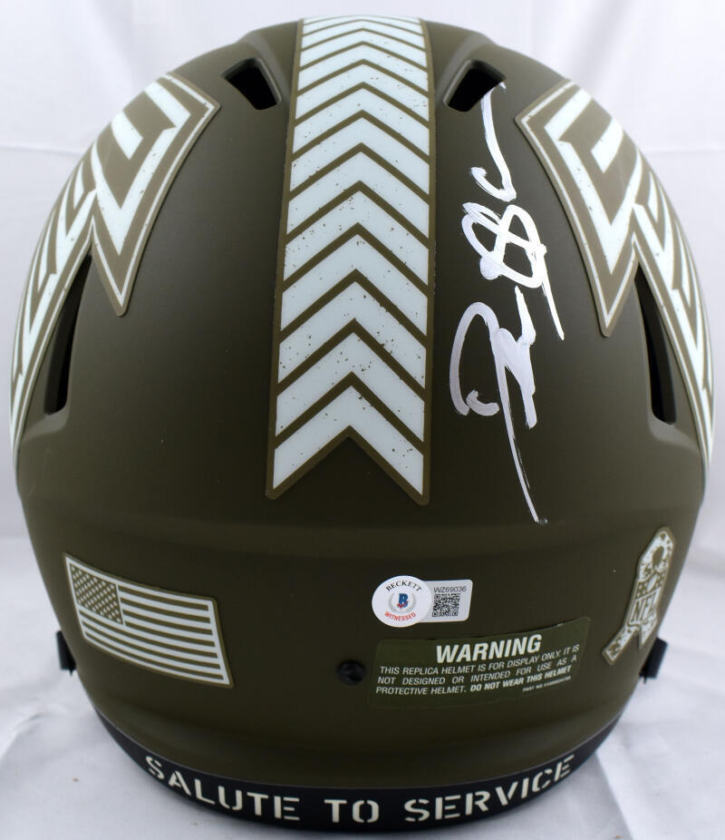 Deion Sanders Signed Falcons F/S Salute to Service Speed Helmet- Beckett W Holo