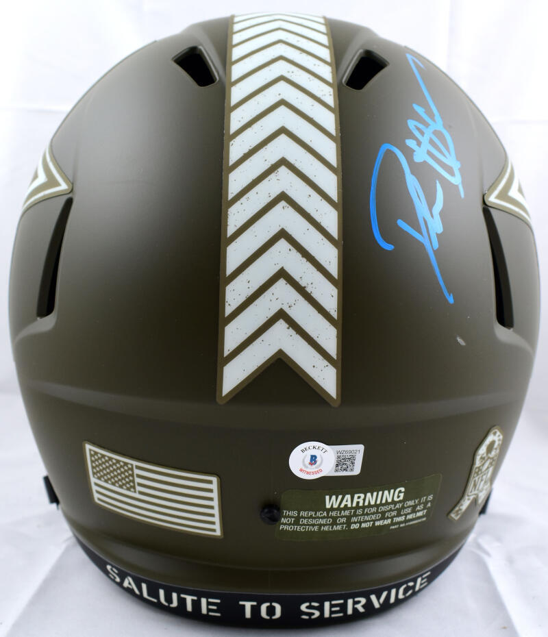 Deion Sanders Signed Cowboys F/S Salute to Service Speed Helmet-Beckett W Holo