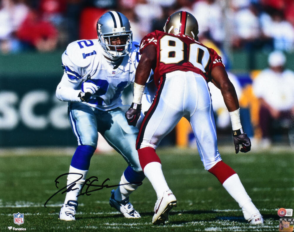Deion Sanders Signed Dallas Cowboys 16x20 Face Off Photo - Beckett W Hologram