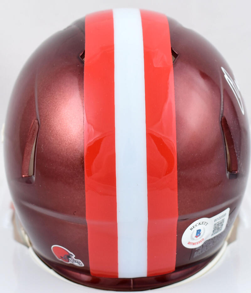 Ozzie Newsome Signed Browns Flash Speed Mini Helmet w/HOF- Beckett W Hologram