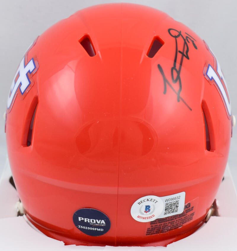 Fred Taylor Autographed Gators Throwback Speed Mini Helmet-Beckett W Holo*Black