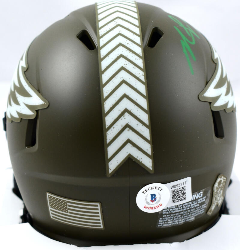 Michael Vick Signed Eagles Salute to Service Speed Mini Helmet- Beckett W Holo
