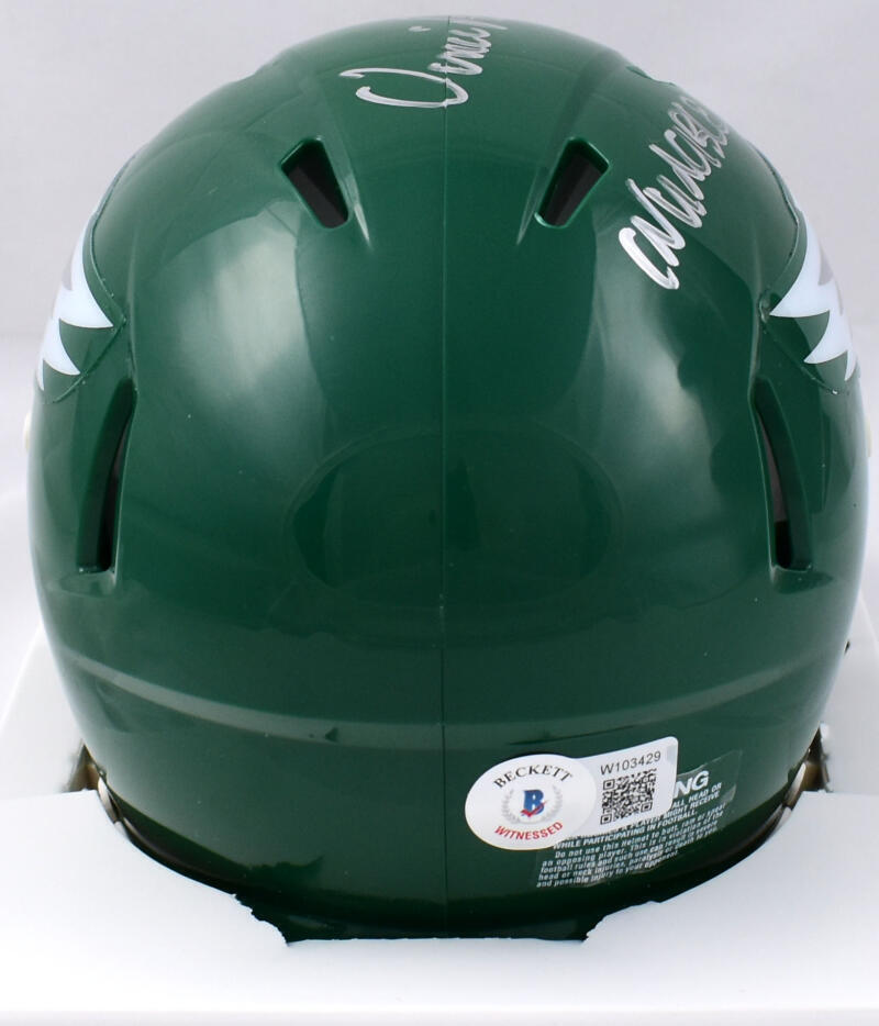 Vince Papale Signed Eagles 74-95 Speed Mini Helmet w/Invincible-Beckett W Holo
