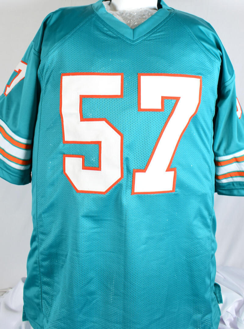 Dwight Stephenson Autographed Teal Pro Style Jersey w/ HOF - Prova *Black