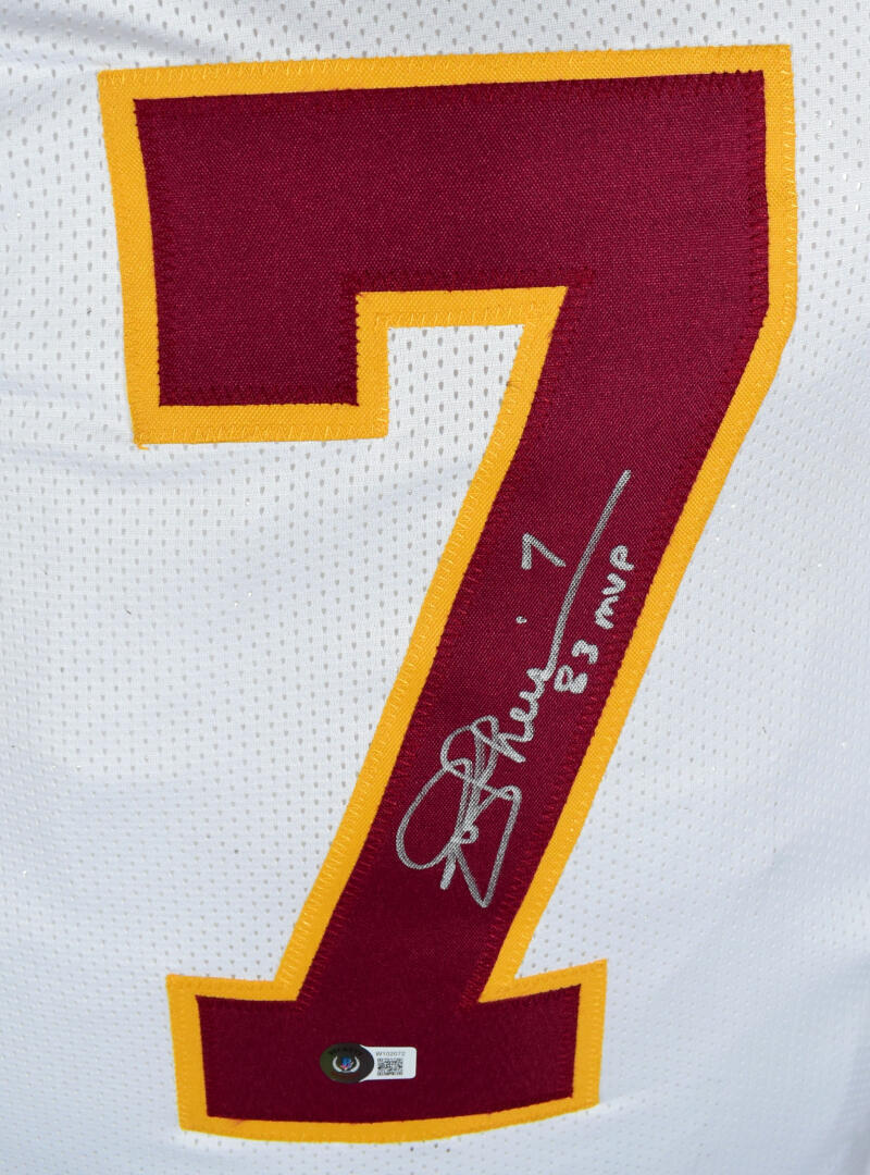 Joe Theismann Autographed White Pro Style Jersey w/83 MVP-Beckett W Hologram