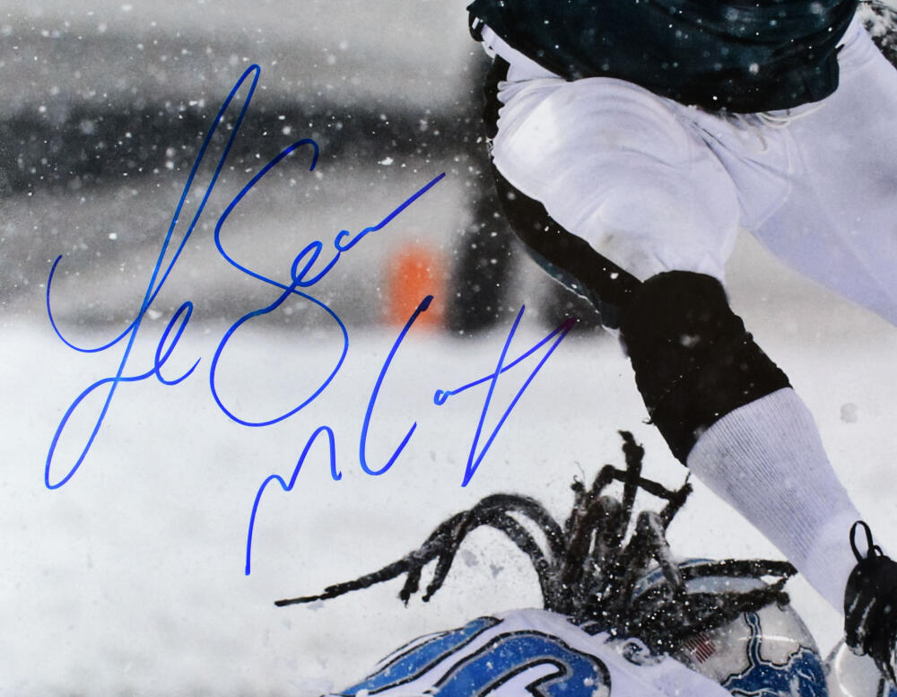 LeSean McCoy Autographed Philadelphia Eagles 16x20 Snow Photo - JSA W *Blue