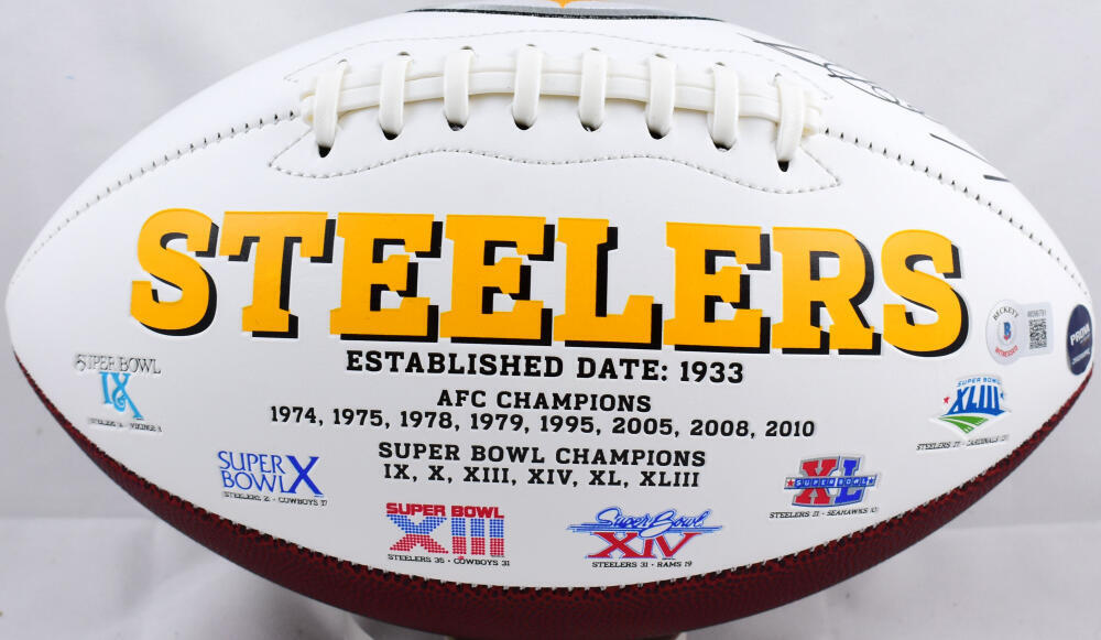Kordell Stewart Autographed Pittsburgh Steelers Logo Football- Beckett W Holo