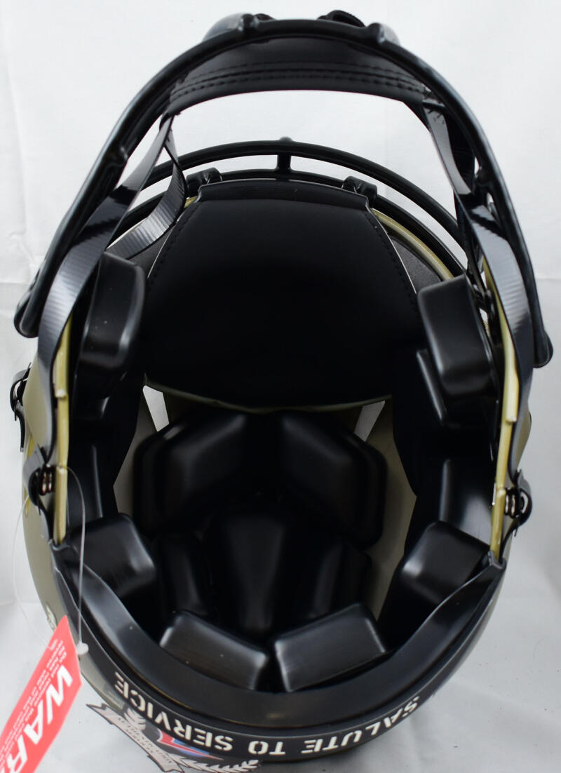 Randy Moss Signed Vikings F/S Salute to Service Speed Authentic Helmet- BAW Holo